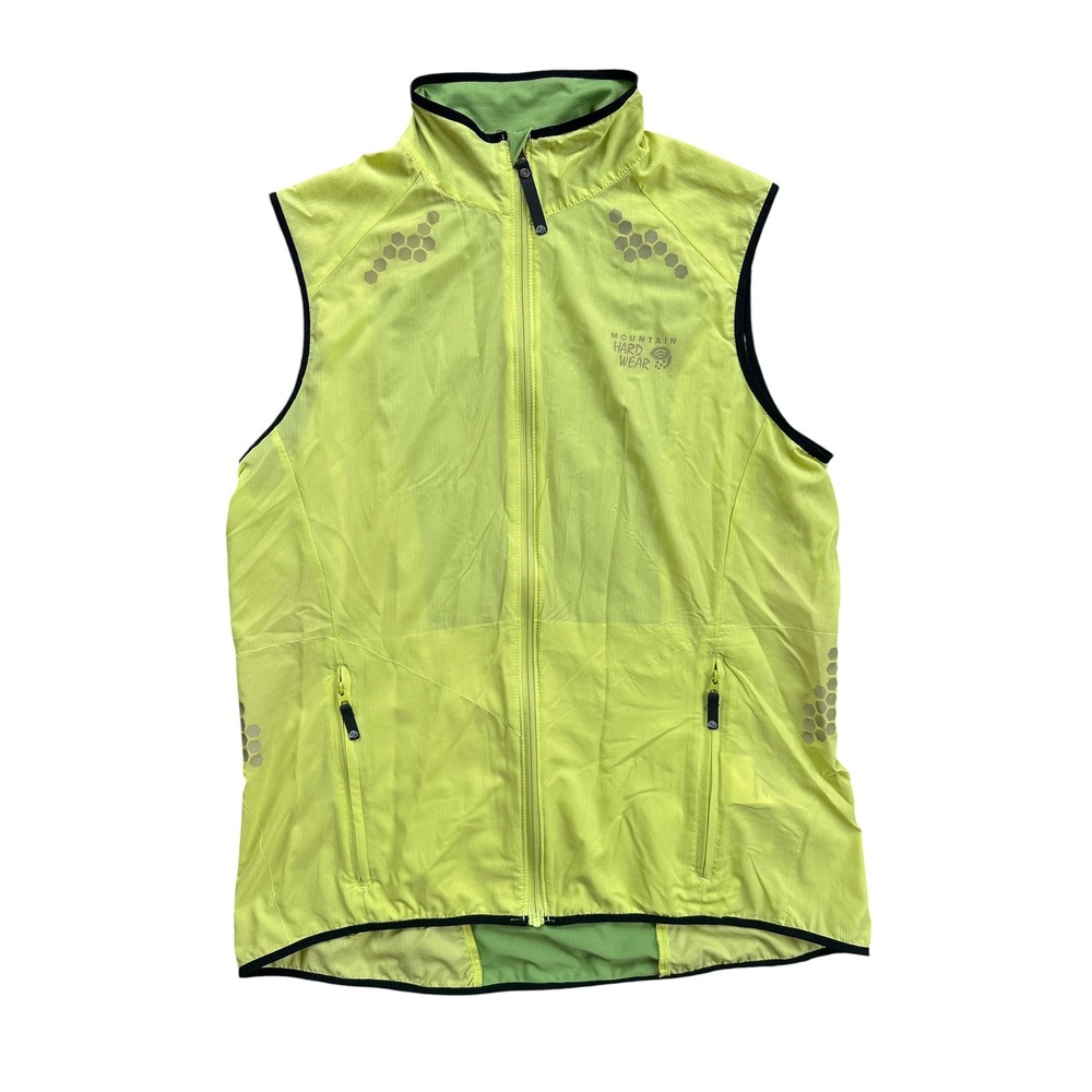 Mountain Hardwear Running Vest Wmns Medium Neon Green Reflective Lightweight Zip